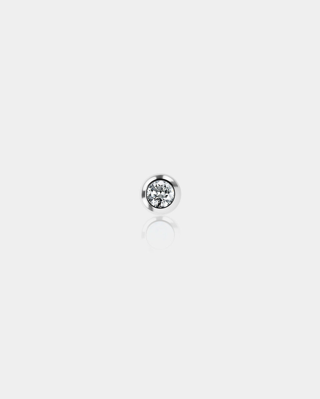 14K White Gold CZ Ball Nipple Ring