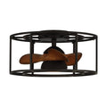 20" Kanpur Industrial Flush Mount Reversible Ceiling Fan with LED Lighting and Remote Control