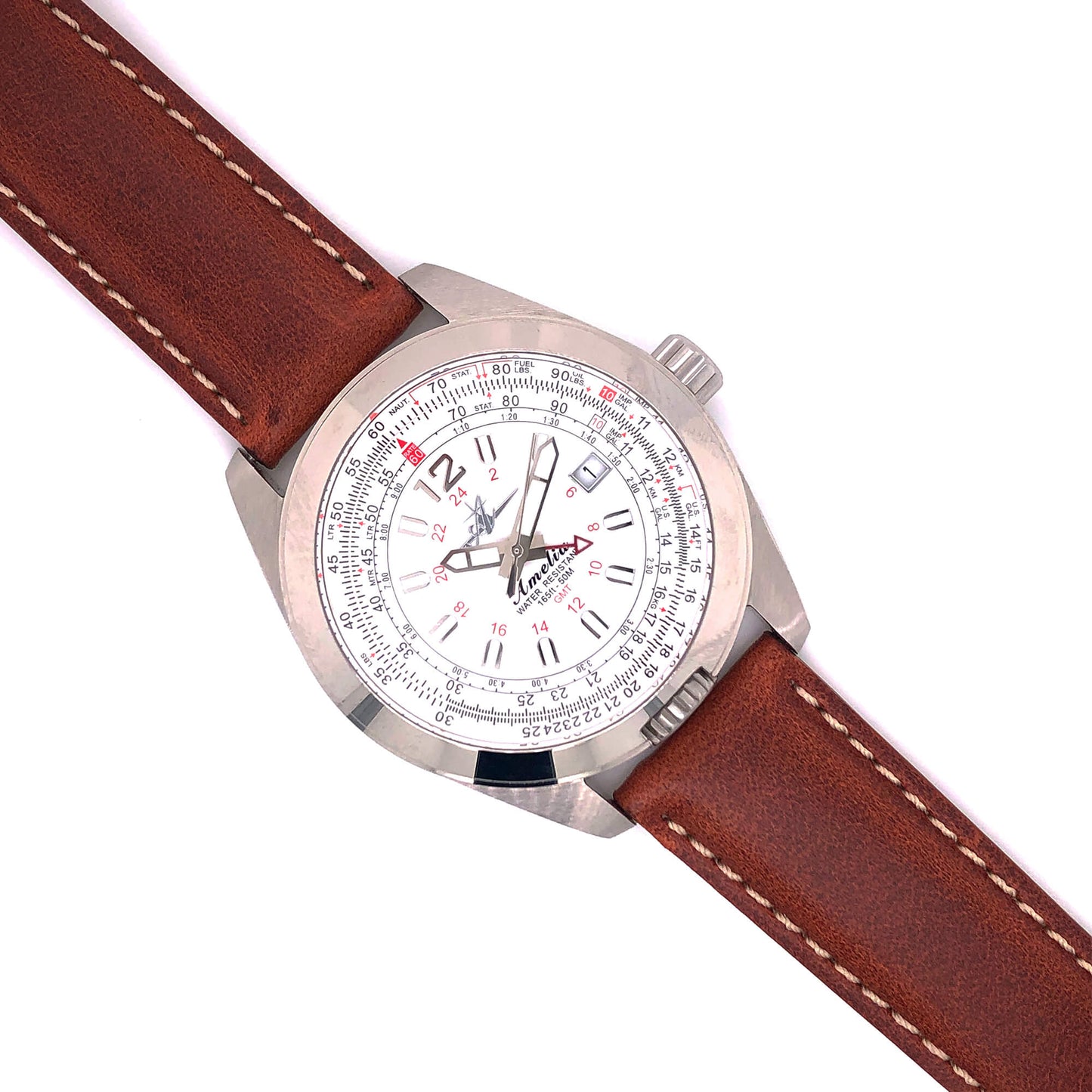 BAND – 20mm Oil Tan Leather Contrast Stitch