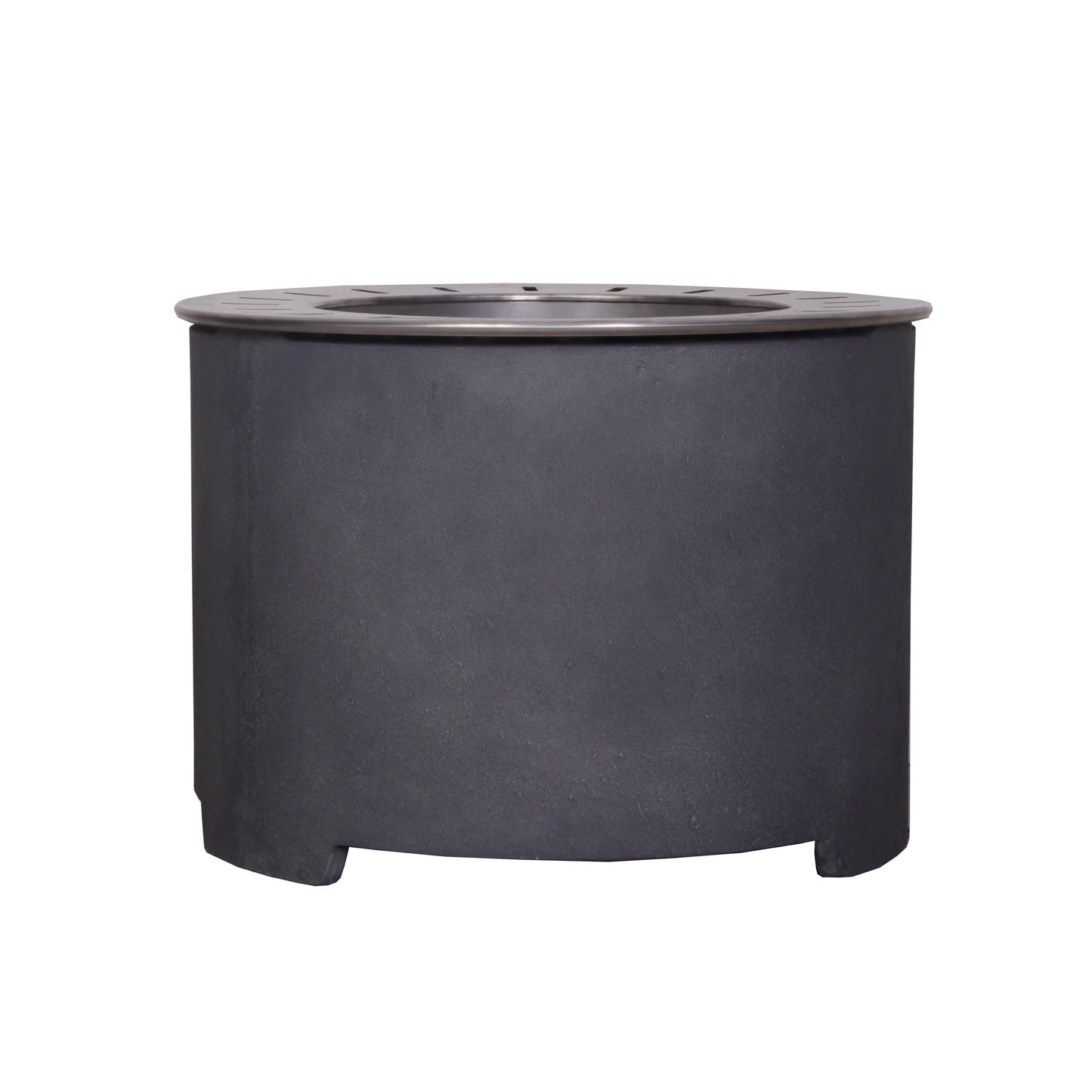 Dark Grey Faux Concrete Texture Smokeless Firepit with Wood Pellet/Twig/Wood as The Fuel for Garden & Outdoor
