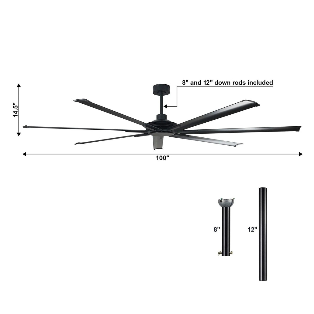 Silent Storm Extra Large Ceiling Fan with Remote Control