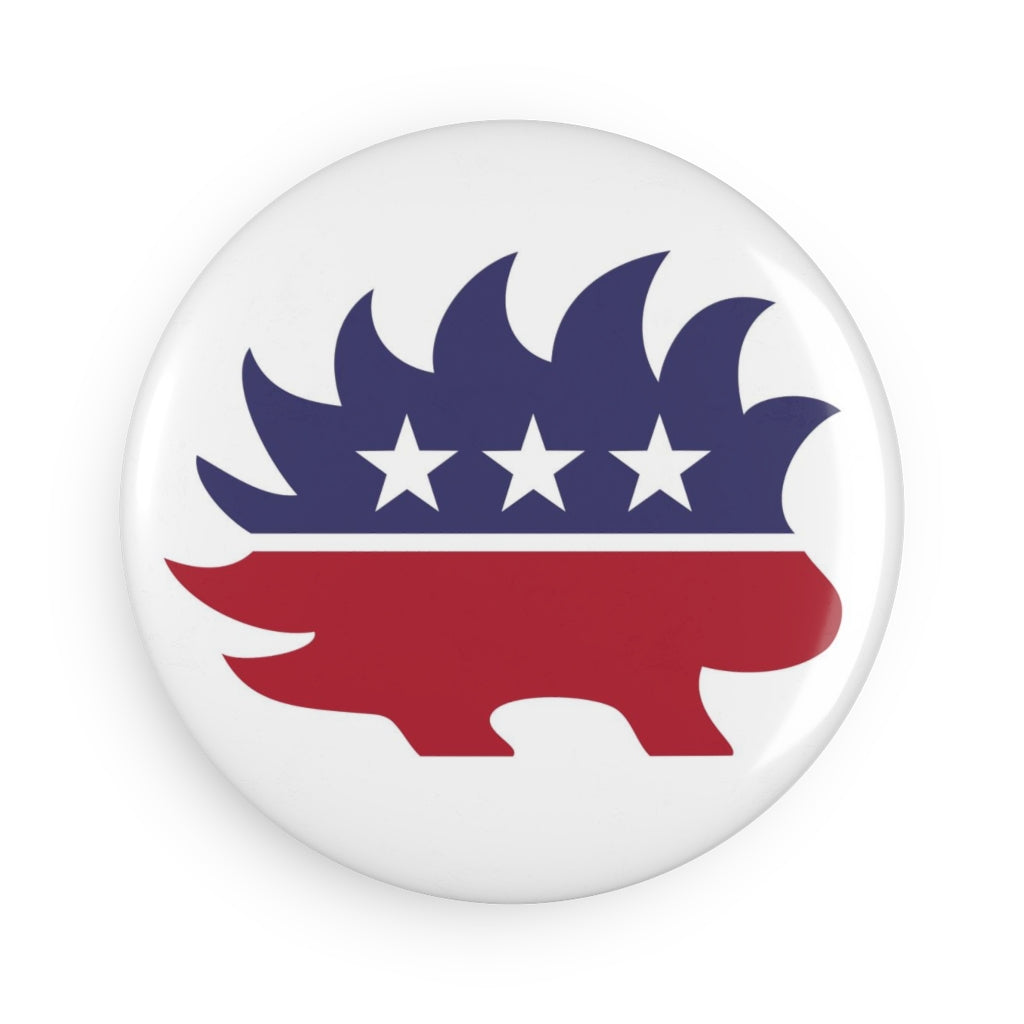 Libertarian Porcupine Button Magnet, Round (1 & 10 pcs)