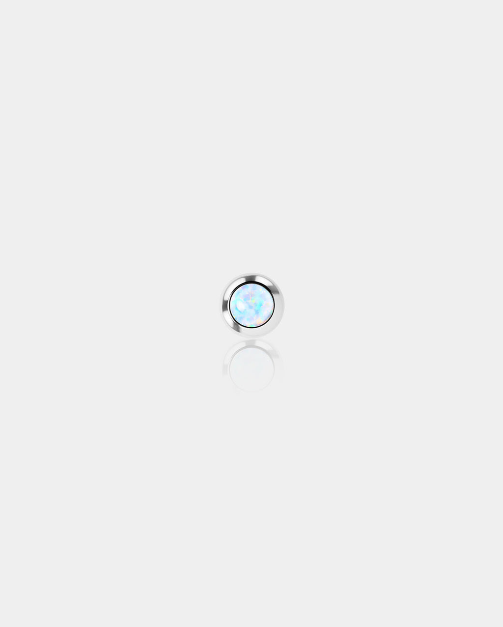 14K White Gold Opal Ball Nipple Ring