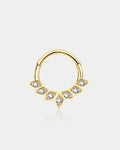 14K Gold CZ Cluster Daith Earring