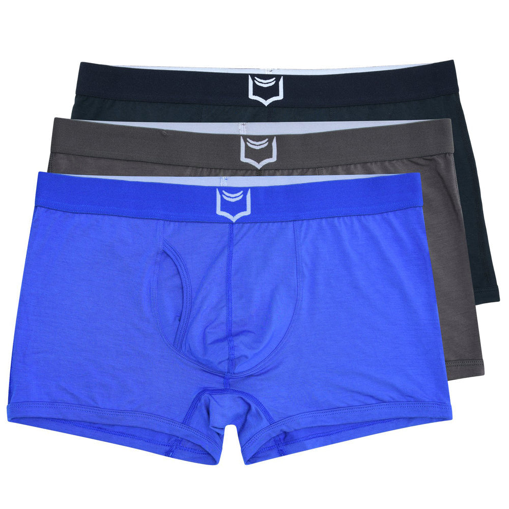 Mens supportive underwear featuring dual pouch support