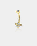 14K Gold Planet CZ Belly Ring