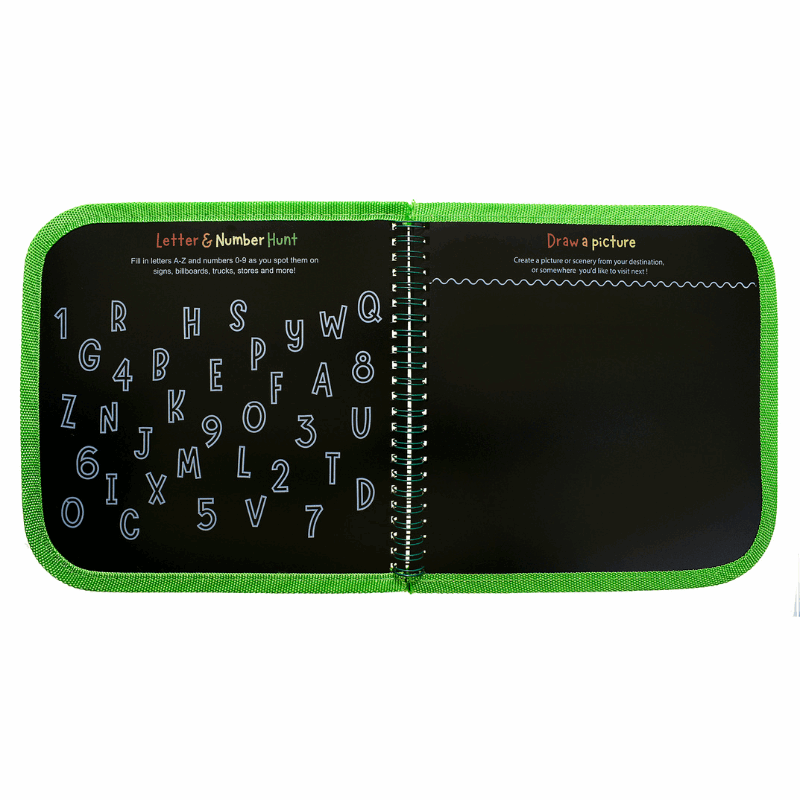 NEW! Daily Doodler Reusable Activity Book-Games on the Go, Includes 4 Wonder Stix