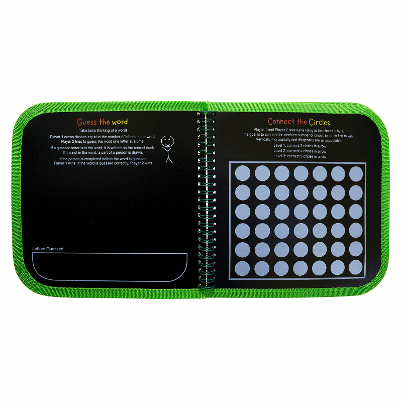 NEW! Daily Doodler Reusable Activity Book-Games on the Go, Includes 4 Wonder Stix