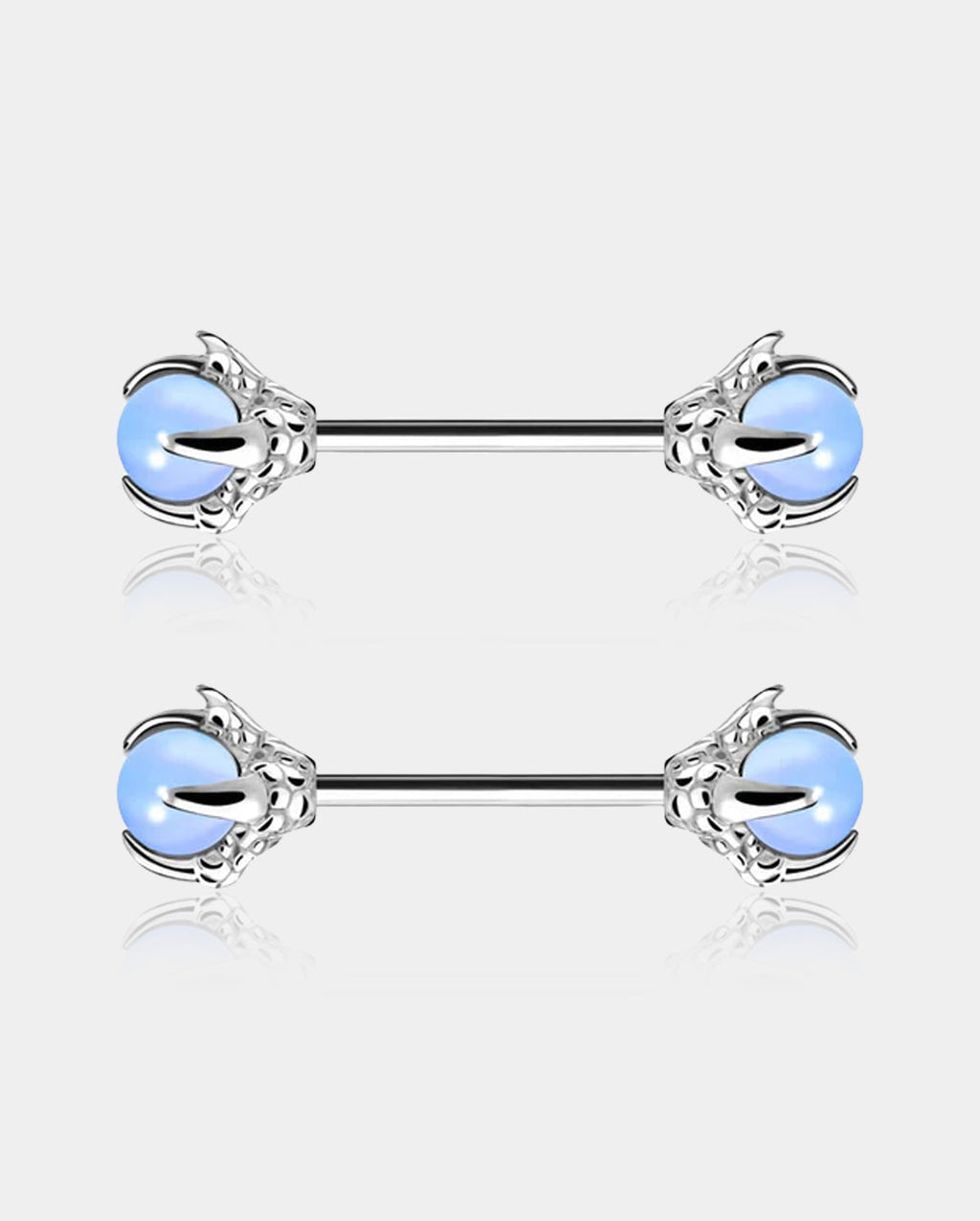 2Pcs Dragon Claws Gemstone Nipple Barbell Pair