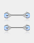 2Pcs Dragon Claws Gemstone Nipple Barbell Pair