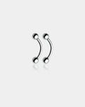 14G 2PCS Internally Threaded Titanium Eyebrow Rings