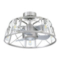 23" Modern Satin Nickel DC Motor Downrod Mount Reversible Fandelier Ceiling Fan with Lighting and Remote Control