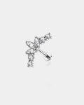 14K White Gold Flower Petal CZ Cartilage Stud