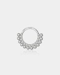 14K White Gold Clear CZ Segment Septum Ring