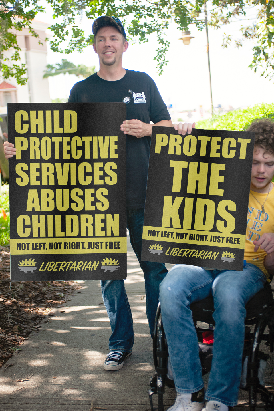 CPS Abuses Children - Profits for Protests Adult Sign (24" x 36")