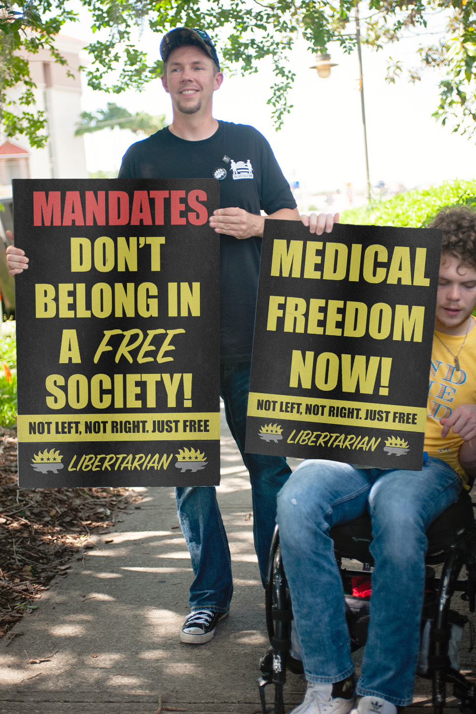 Mandates Don’t Belong in a Free Society - Profits for Protests Adult Sign (24" x 36")