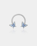 Blue Butterfly Horseshoe Septum Ring
