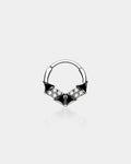 Geometrical Cut Black CZ Daith Septum Ring