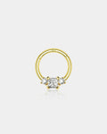 14K Gold CZ Daith & Septum Segment Ring
