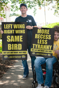 Left Wing Right Wing Same Bird - Profits for Protests Adult Sign (24" x 36")