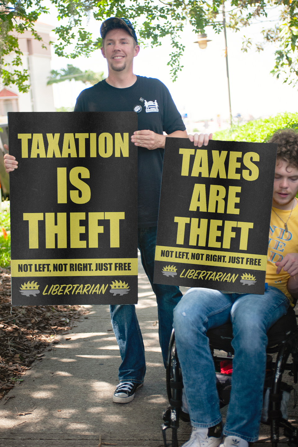 Taxation is Theft - Profits for Protests Adult Sign (24" x 36")