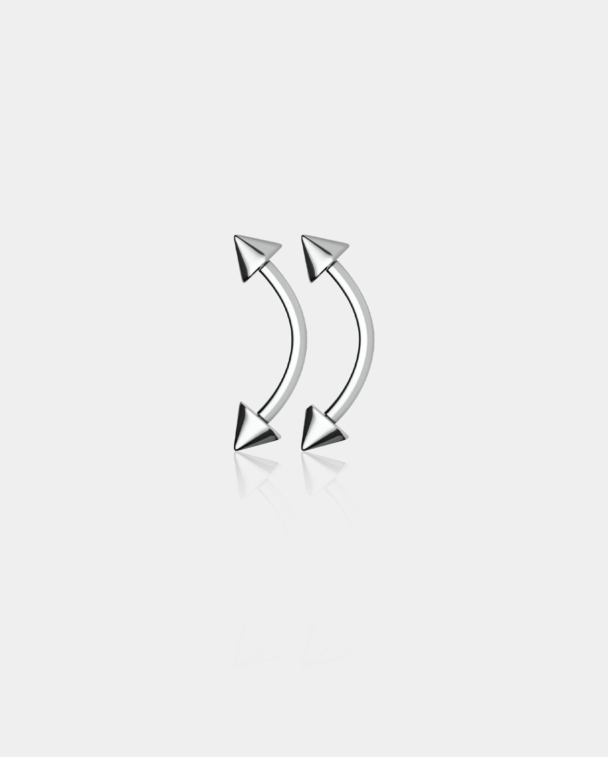 18G 2PCS Spike Internally Threaded Titanium Eyebrow Rings