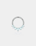14K White Gold Opal Segment Septum Ring