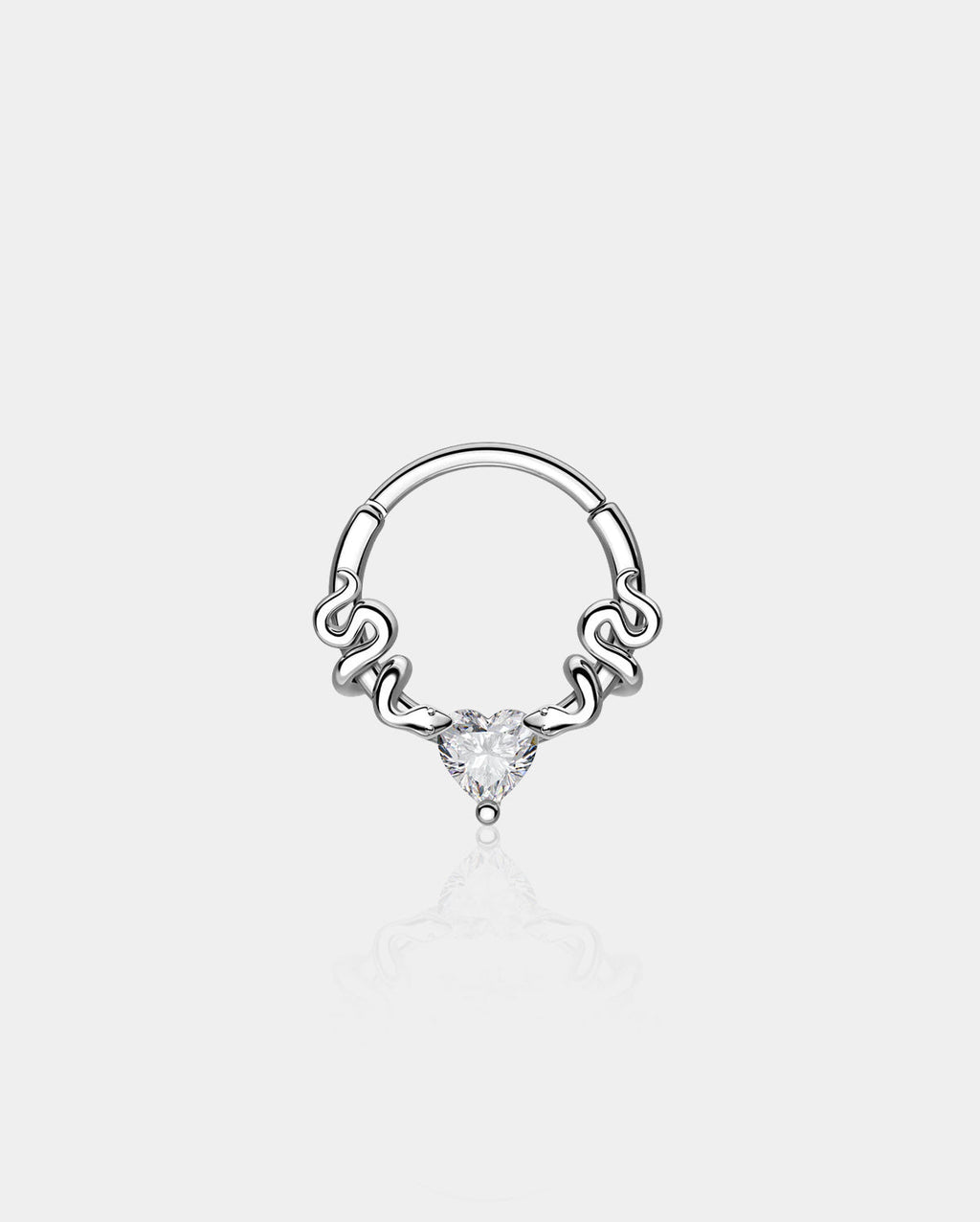 CZ Snake and Heart Segment Septum Ring