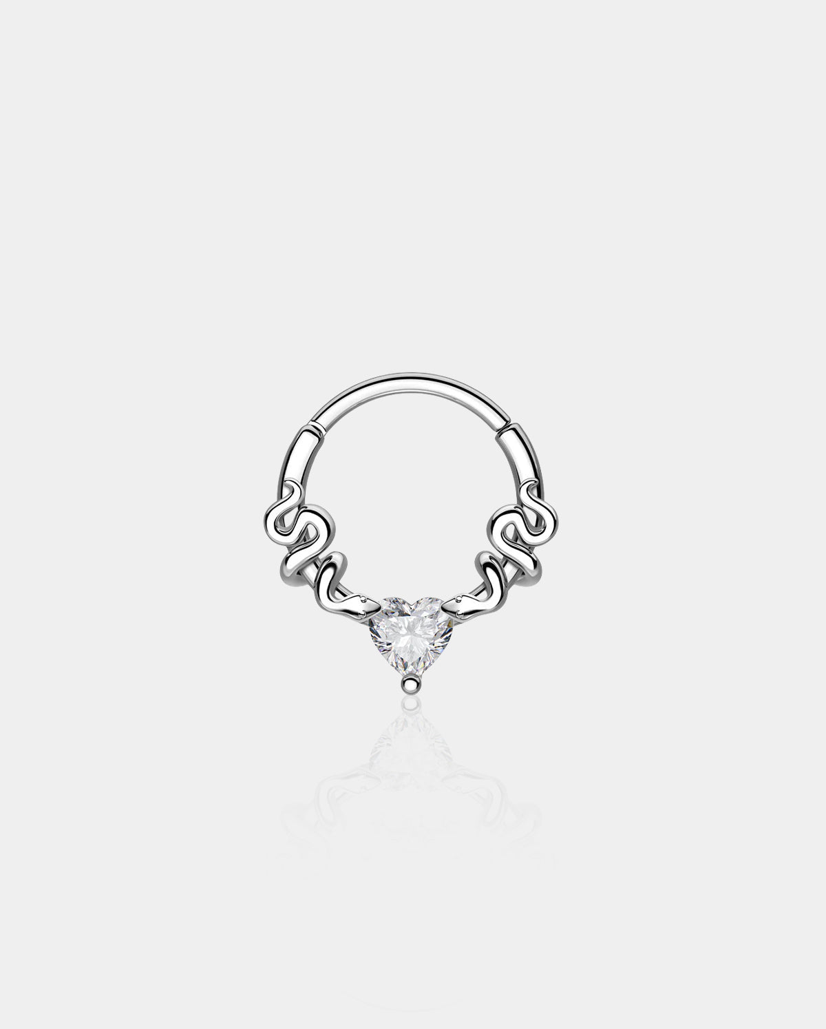 CZ Snake and Heart Segment Septum Ring