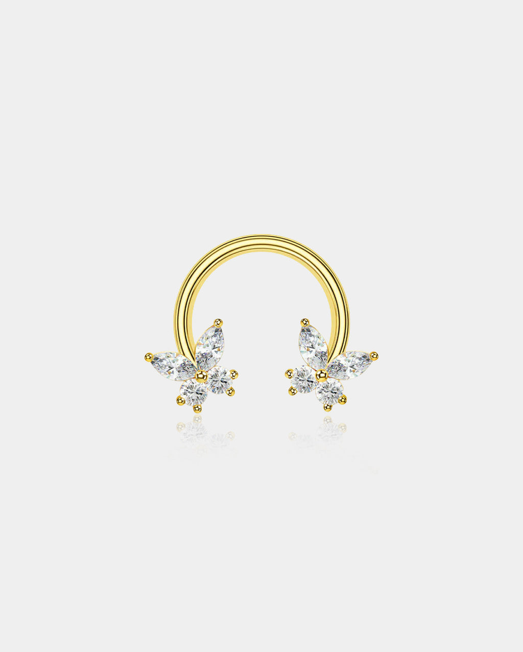Butterfly CZ Horseshoe Septum Ring