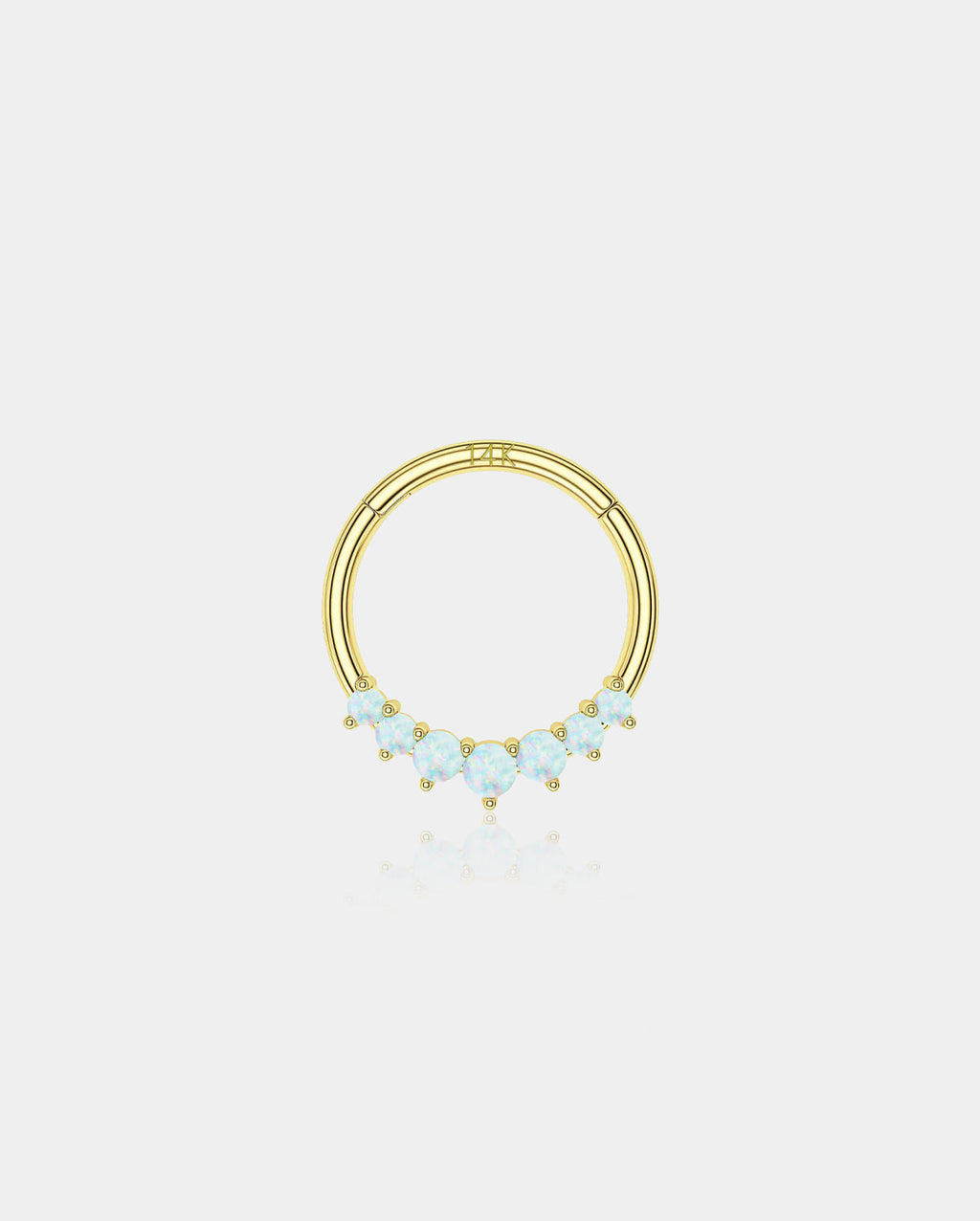 14K Gold Opal Segment Septum Ring
