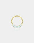 14K Gold Opal Segment Septum Ring