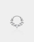 Heart CZ Roses Segment Septum Ring