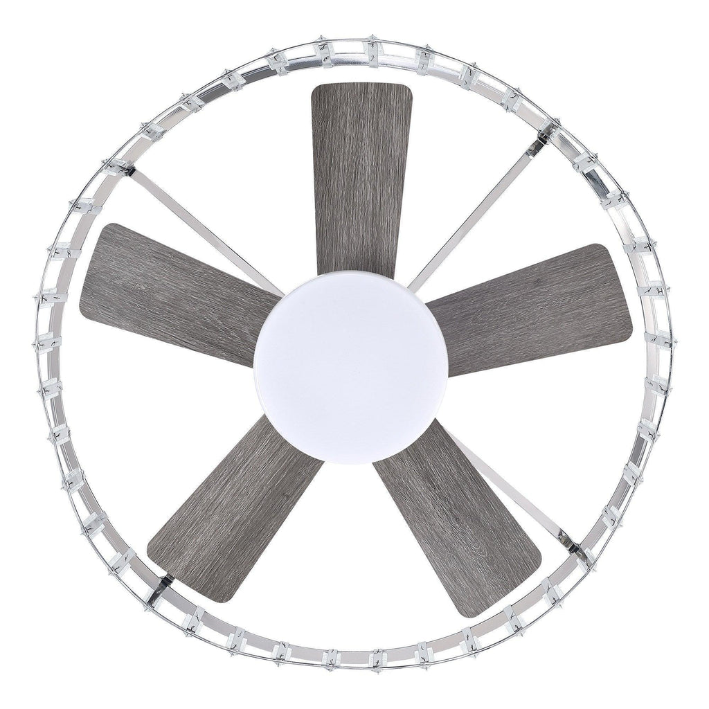27" Modern DC Motor Brushed Nickel Flush Mount Reversible Ceiling Fan with Lighting and Remote Control