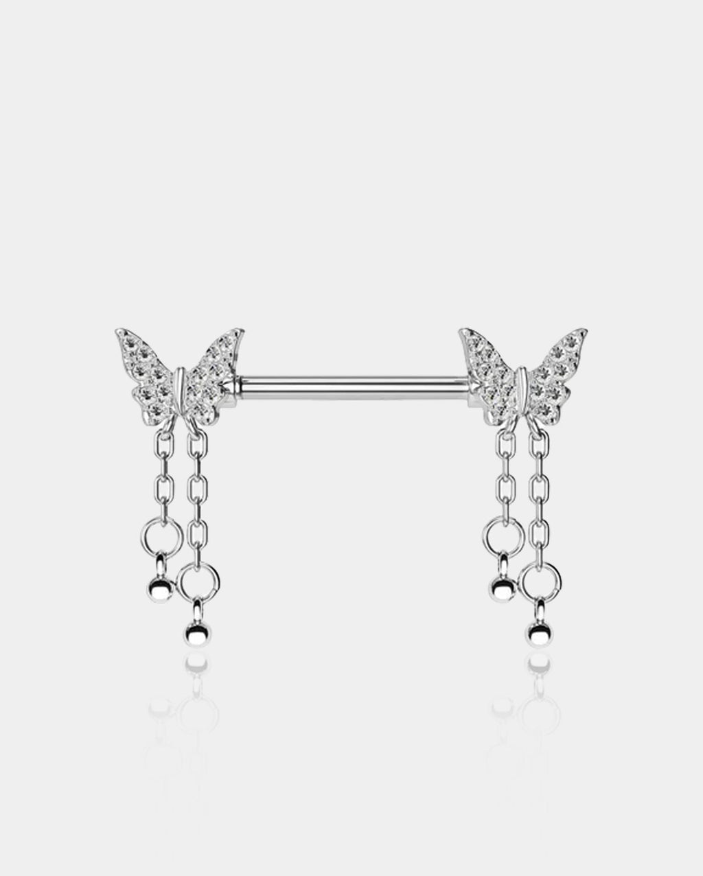 2PCS Butterfly Dangle Nipple Barbells