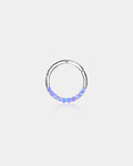 14K White Gold Purple Opal Segment Septum Ring