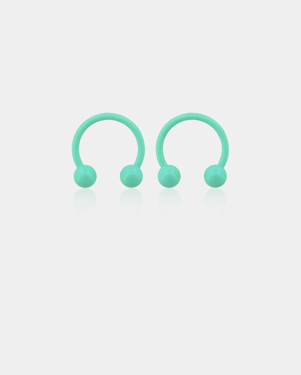 Macaron Green Horseshoe Septum Ring Set