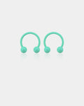 Macaron Green Horseshoe Septum Ring Set