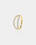 14K Gold CZ Double Hoop Segment Nose Ring