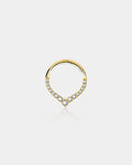 14K Gold CZ V-Shape Segment Septum Ring