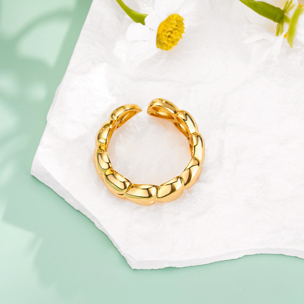 Chubby Heart Adjustable Open Ring