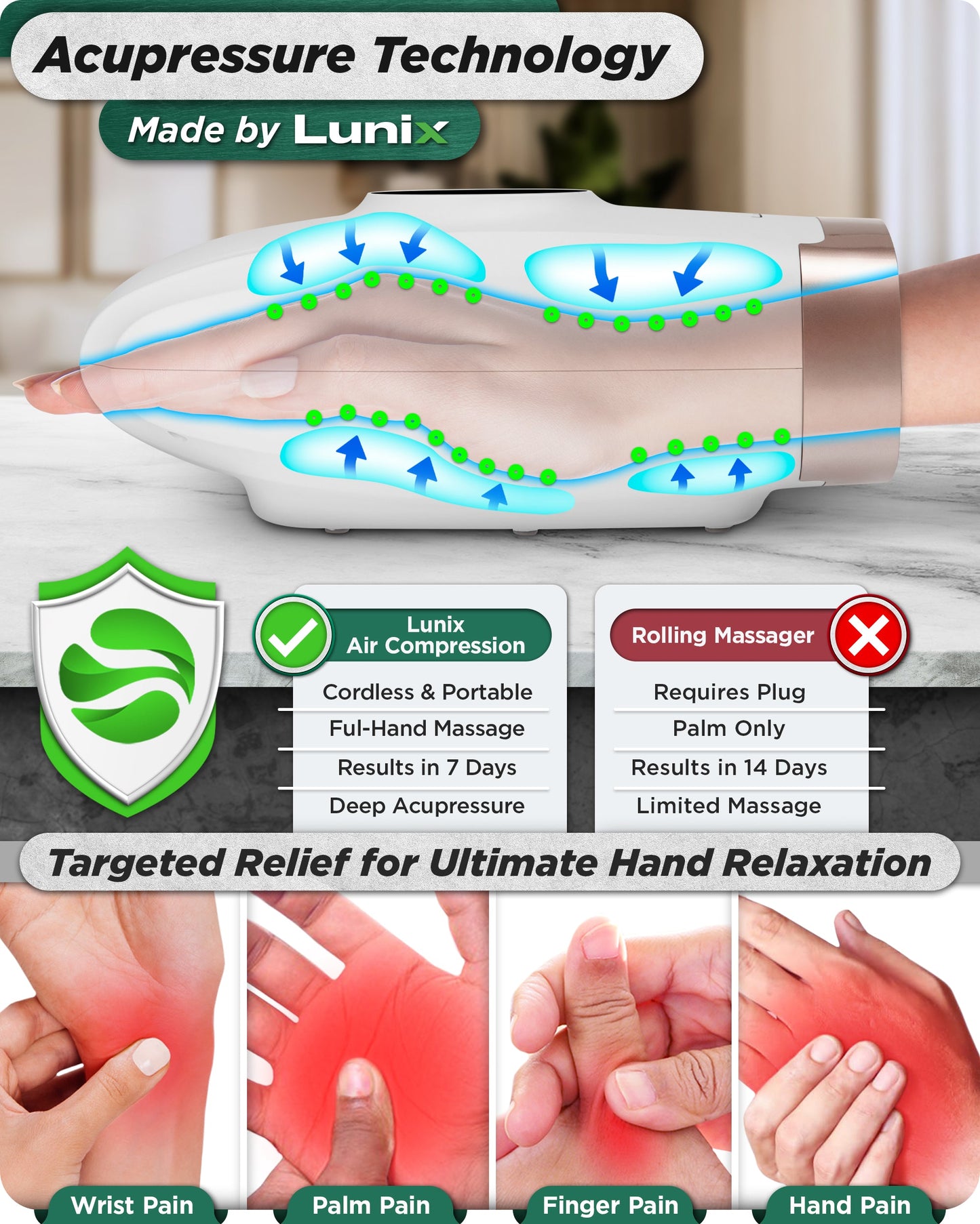 LX3 Cordless Hand Massager White