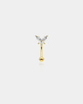 14K Gold CZ Butterfly Rook Earring