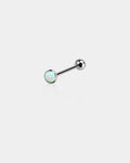 Flat Synthetic Opal Titanium Tongue Barbell