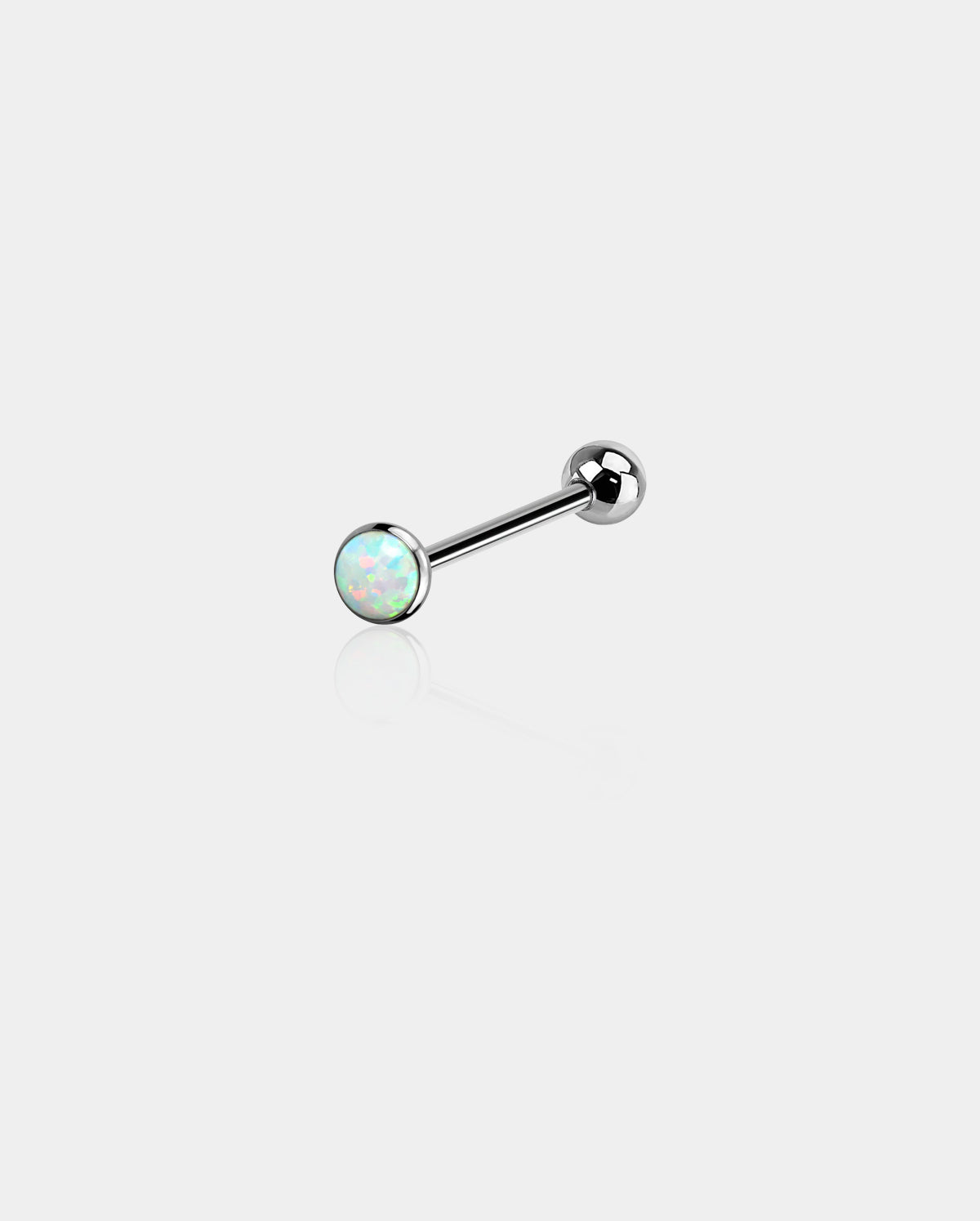 Flat Synthetic Opal Titanium Tongue Barbell
