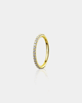 18G 14K Gold Crystal CZ Segment Nose Hoop