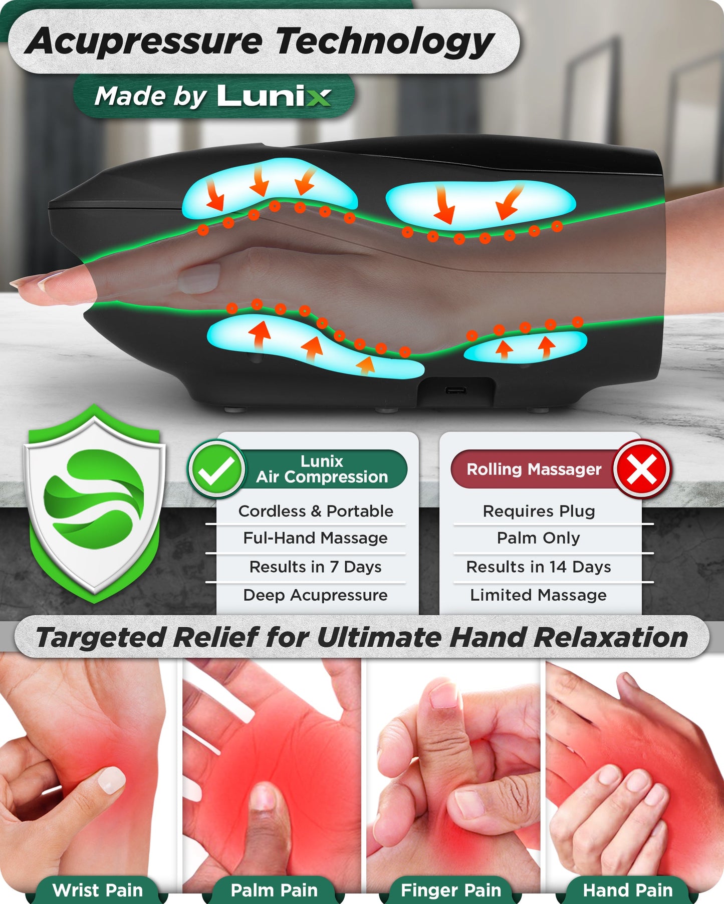 LX29 Touchscreen Hand Massager