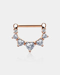 2pcs Heart CZ Nipple Clicker Pair