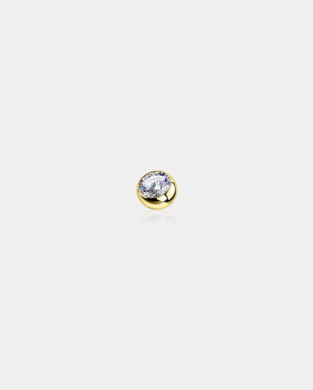 14K Gold CZ Belly Ring Repalcement Ball