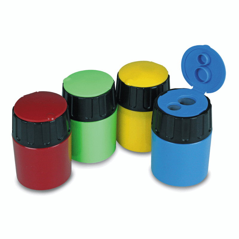 Eisen 2-Hole Pencil Sharpener with Lid, 6 Pack